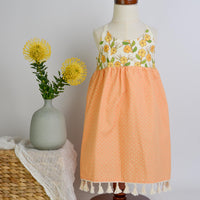 Handmade Girls' Puakenikeni Dress with Fringe | Toddler & Baby Girl Dress | 100% Cotton | Made in Hawaii