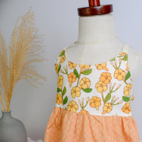 Handmade Girls' Puakenikeni Dress with Fringe | Toddler & Baby Girl Dress | 100% Cotton | Made in Hawaii