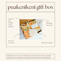 Handmade Baby Girl Gift Box | Puakenikeni Flower Print Dress & Burp Cloth Set | Size 6-12 Months | Made in Maui, Hawaii