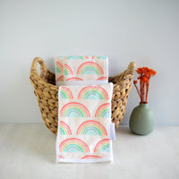 Hawaii Baby Gift, Colorful Rainbows Baby Shower Gift, Burp Cloth Set, Handmade in Maui