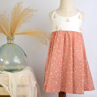 Girls Dress - Sailboats Print Dress with Twirly Skirt - Coastal Themed Baby, Toddler or Kids Dress - Handmade in Maui, Hawaii USA