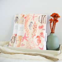 Burp Cloth with ocean girls print - made in Maui, Hawaii - baby gift by bitty bambu