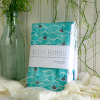 Shark / Ocean Baby Burp Cloth - Single Burp Cloth - Hawaii Made Baby Gift - Newborn Gift Idea - Made in Maui, Hawaii