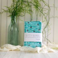 Hawaii Baby Gift, Shark Fins and Waves Baby Shower Gift, Burp Cloth Set, Handmade in Maui