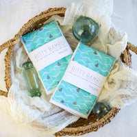 Hawaii Baby Gift, Shark Fins and Waves Baby Shower Gift, Burp Cloth Set, Handmade in Maui