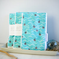 Shark / Ocean Baby Burp Cloth - Single Burp Cloth - Hawaii Made Baby Gift - Newborn Gift Idea - Made in Maui, Hawaii