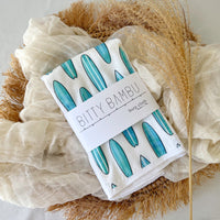 Hawaii Baby Gift, Surfboards Print Baby Shower Gift, Nautical Burp Cloth Set, Handmade in Maui