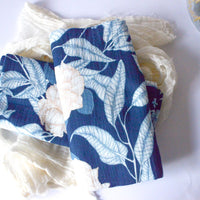 Cotton Gauze Swaddle Blanket – 46" x 46" | Gardenia in Navy | Soft & Breathable Baby Blanket | Multi-Use Baby Swaddle