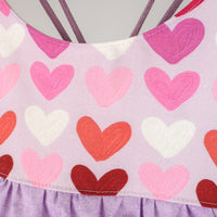 Valentine's Day Girls Dress | Hearts and Love You Pocket Dress | Handmade on Maui, Hawaii USA