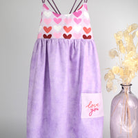 Valentine's Day Girls Dress | Hearts and Love You Pocket Dress | Handmade on Maui, Hawaii USA