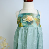 Girls Dress - Water Lily Print - Baby, Toddler or Kid's Dress - Small Batch Handmade in Maui, Hawaii USA