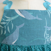 SAMPLE SALE DRESS - Whale Print with Ric Rak Straps - Size 5/6 yr. Only