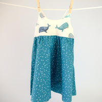 SALE | Handmade Girls' Whales Twirl Dress | Toddler & Baby Girl Dress | 100% Cotton | Made in Hawaii