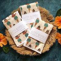Burp Cloth with hula girls print - made in Maui, Hawaii - baby gift by bitty bambu