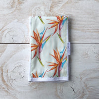 Bird of Paradise Burp Cloth - Tropical Flower Baby Gift - Gender Neutral Newborn Gift for Baby Girl or Boy - Made in Maui Hawaii