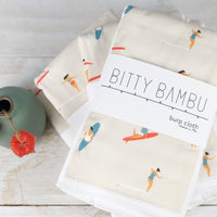 Surfer Girl Baby Burp Cloth - Baby, Newborn, Baby Shower, Layette, Mom to Be Gift - Ocean and Surf Loving Parents Gift - Made on Maui