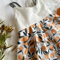 SALE - Twirly Summer Dress for baby, toddler, youth, tween girl / Orange Print / Eyelet / Dress for Girl