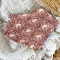 Baby Bib - Bandana Style Drool Bib - Sun Print - Gender Neutral Baby Gift- Baby Shower Gift - Made in Maui, Hawaii USA