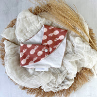 Baby Bib - Bandana Style Drool Bib - Pineapples in Sienna - Gender Neutral Baby Gift - Baby Shower Gift - Made in Maui, Hawaii USA