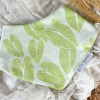 Baby Bib - Bandana Style Drool Bib - Taro Print - Tropical Baby Gift Gender Neutral - Baby Shower Gift - Made in Maui, Hawaii USA