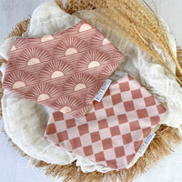 Baby Bib - Bandana Style Drool Bib - Sun Print - Gender Neutral Baby Gift- Baby Shower Gift - Made in Maui, Hawaii USA