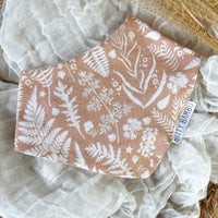 Baby Bib - Bandana Style Drool Bib - Ferns in Neutral - Gender Neutral Baby Gift - Baby Shower Gift - Made in Maui, Hawaii USA