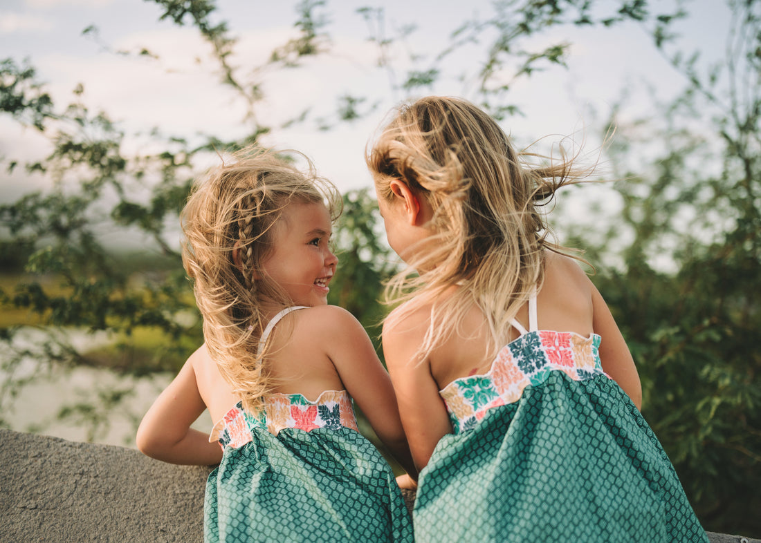 Handmade Girls' Hawaiian Quilt Design Dress with Fringe | Toddler & Baby Girl Dress | 100% Cotton | Made in Hawaii