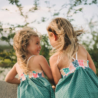 Handmade Girls' Hawaiian Quilt Design Dress with Fringe | Toddler & Baby Girl Dress | 100% Cotton | Made in Hawaii