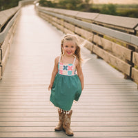Handmade Girls' Hawaiian Quilt Design Dress with Fringe | Toddler & Baby Girl Dress | 100% Cotton | Made in Hawaii