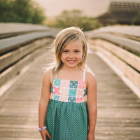 Handmade Girls' Hawaiian Quilt Design Dress with Fringe | Toddler & Baby Girl Dress | 100% Cotton | Made in Hawaii