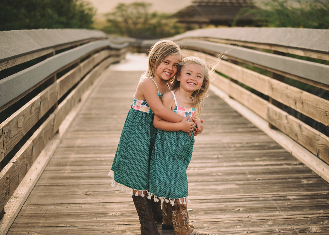 Handmade Girls' Hawaiian Quilt Design Dress with Fringe | Toddler & Baby Girl Dress | 100% Cotton | Made in Hawaii