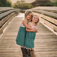 Handmade Girls' Hawaiian Quilt Design Dress with Fringe | Toddler & Baby Girl Dress | 100% Cotton | Made in Hawaii