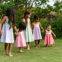 Handmade Hawaiian Girls Twirl Dress -  Plumeria Print