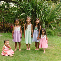 Handmade Hawaiian Girls Twirl Dress -  Plumeria Print