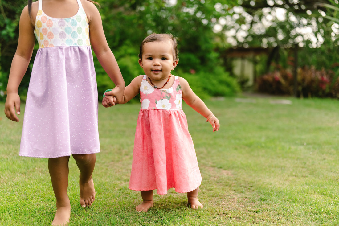 Monstera Twirl Dress -  Handmade Hawaiian-Inspired Girls Dress