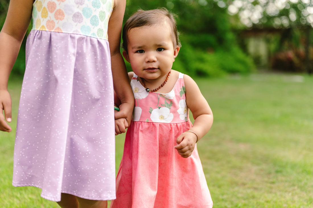 Monstera Twirl Dress -  Handmade Hawaiian-Inspired Girls Dress
