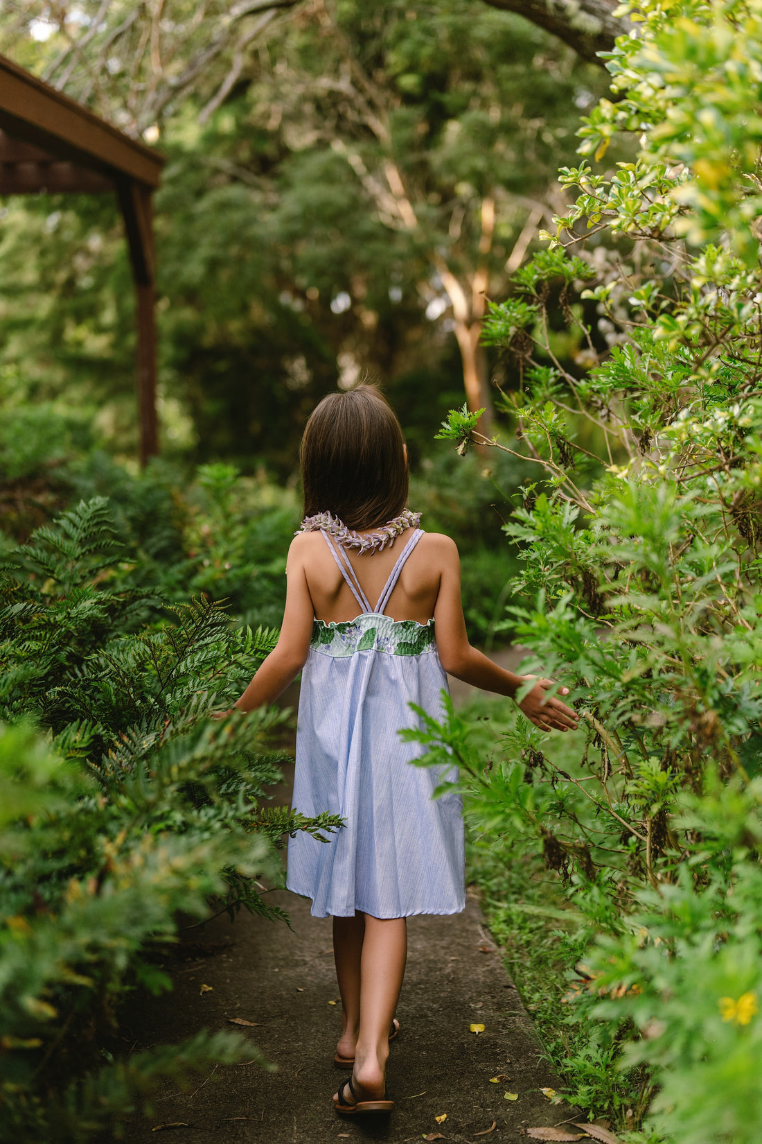 Handmade Hawaiian Girls Twirl Dress - Crownflower (Pua Kalaunu)