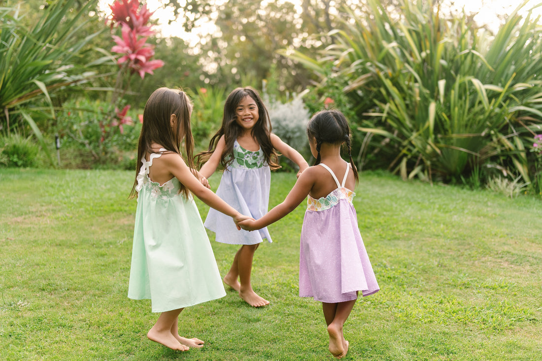 Monstera Twirl Dress -  Handmade Hawaiian-Inspired Girls Dress