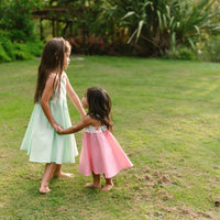 Handmade Hawaiian Girls Twirl Dress -  Plumeria Print