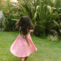 Handmade Hawaiian Girls Twirl Dress -  Plumeria Print