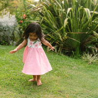 Handmade Hawaiian Girls Twirl Dress -  Plumeria Print