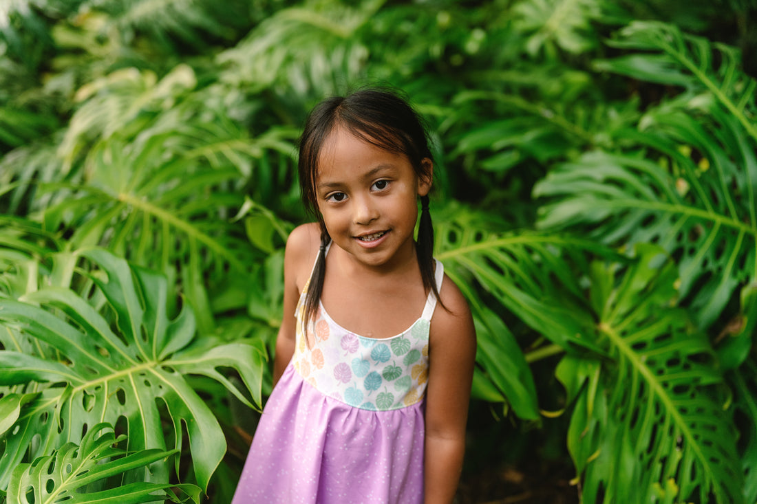 Monstera Twirl Dress -  Handmade Hawaiian-Inspired Girls Dress