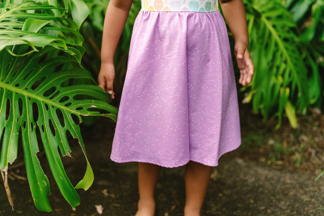 Monstera Twirl Dress -  Handmade Hawaiian-Inspired Girls Dress