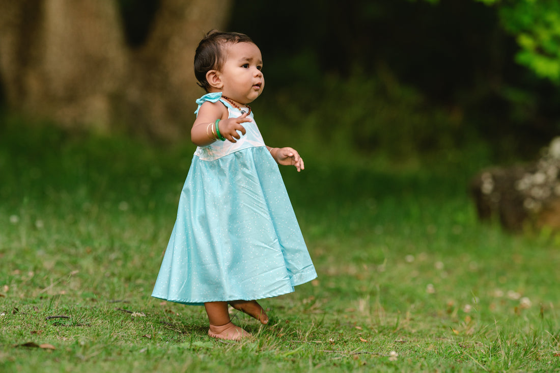 Bird of Paradise Twirl Dress -  Adjustable Tie Strap Girls Dress