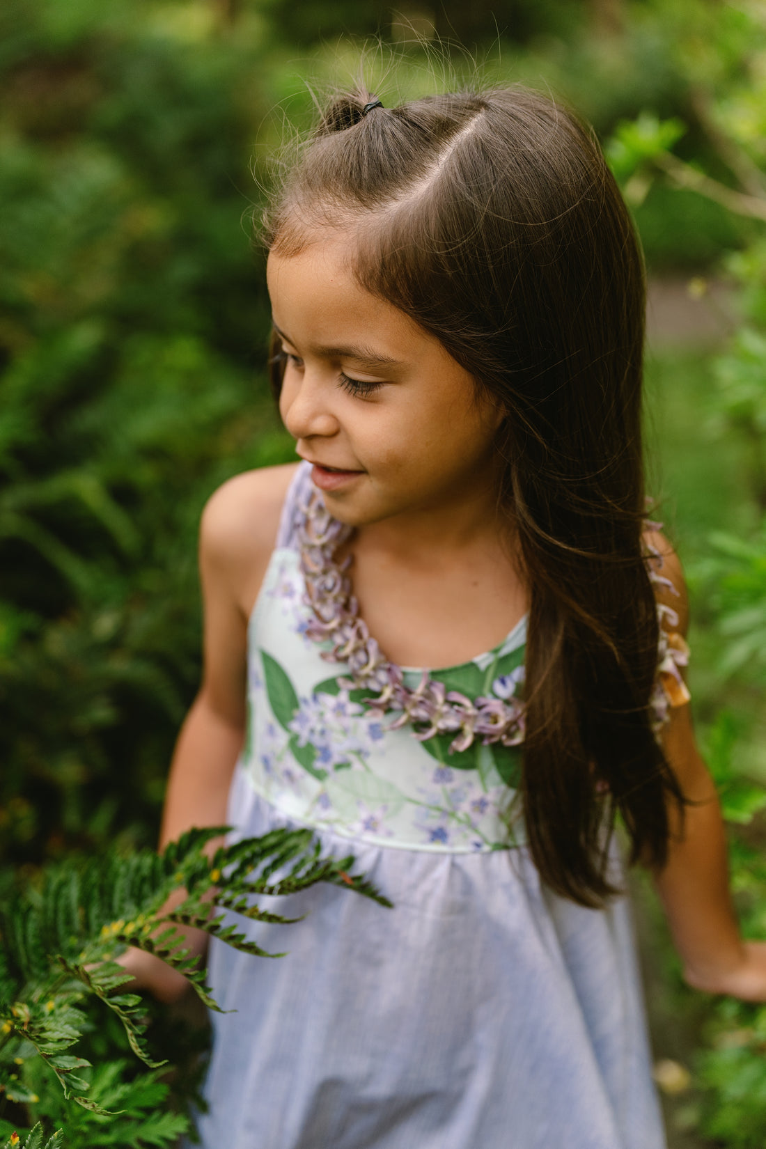 Handmade Hawaiian Girls Twirl Dress - Crownflower (Pua Kalaunu)