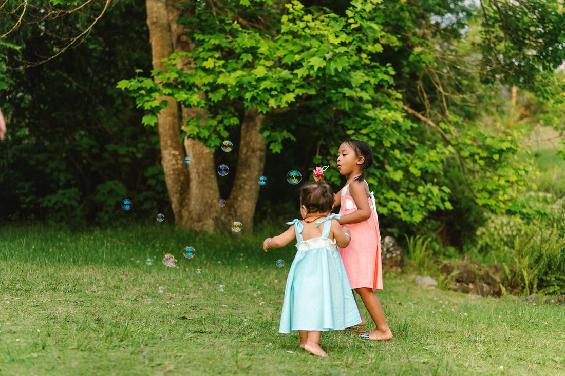 Bird of Paradise Twirl Dress -  Adjustable Tie Strap Girls Dress