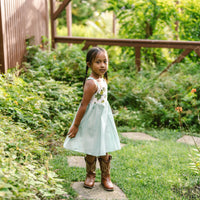 Girls Twirl Dress - ʻAmakihi Bird Dress - Handmade Hawaiian Cotton Dress - Toddler & Baby Girls Dress