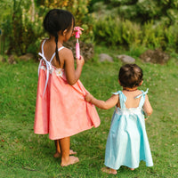 Bird of Paradise Twirl Dress -  Adjustable Tie Strap Girls Dress