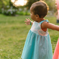 Bird of Paradise Twirl Dress -  Adjustable Tie Strap Girls Dress