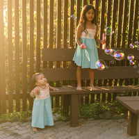Coastal Blues Twirl Dress - Shell & Coral Girls Dress